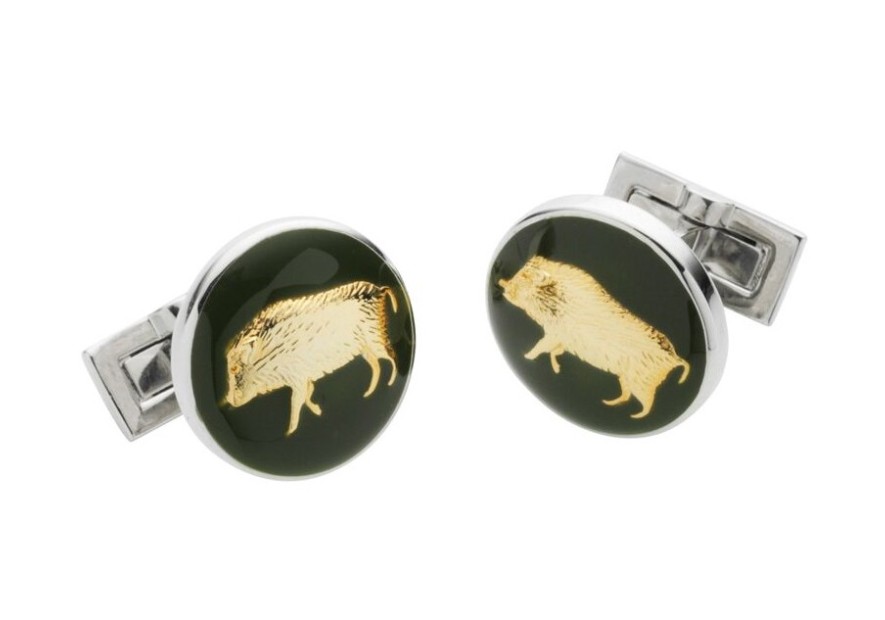 Boutons de manchettes sanglier Laksen