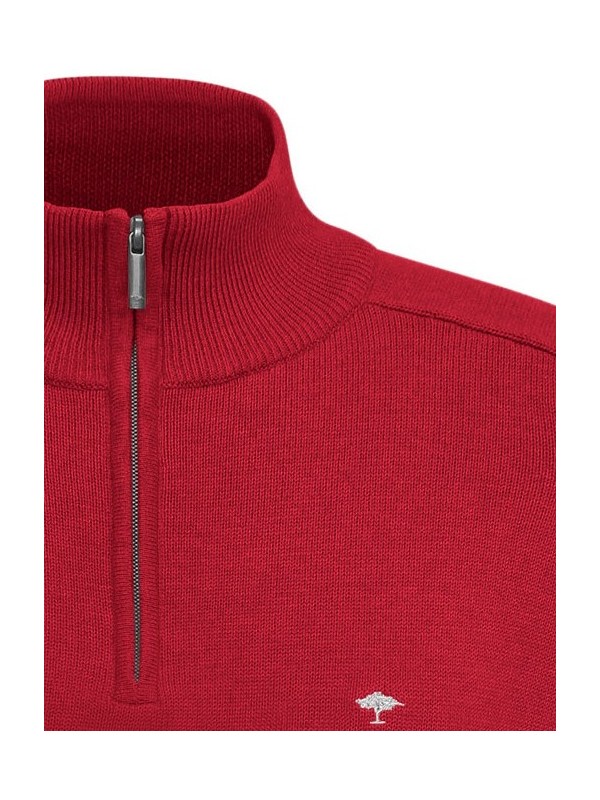 Pull Fynch-Hatton Troyer-Zip coton ruby