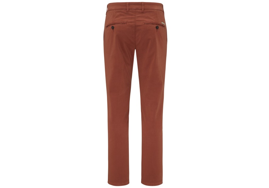 pantalon coton stretch couleur brique