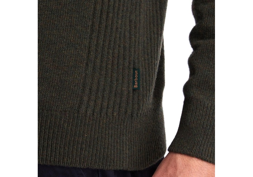 Pull col zippé Barbour Holden olive