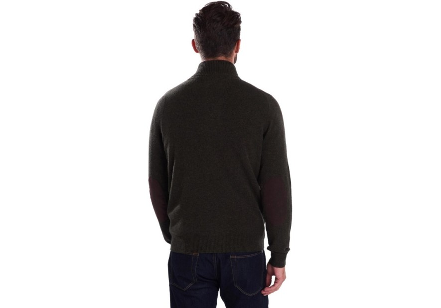 Cardigan laine agneau Barbour vert