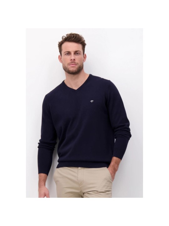 Pull en maille fine col V Fynch-Hatton navy Pull en maille fine col V Fynch-Hatton navy