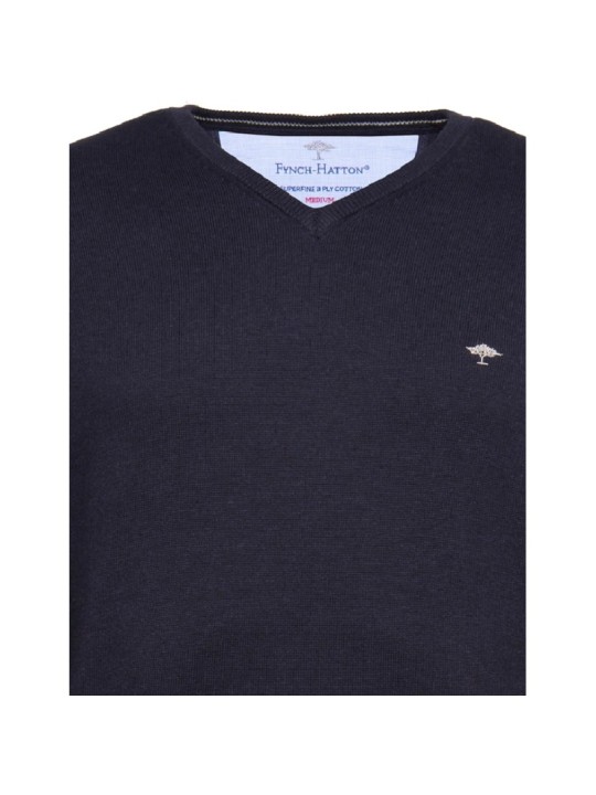 Pull en maille fine col V Fynch-Hatton navy Pull en maille fine col V Fynch-Hatton navy