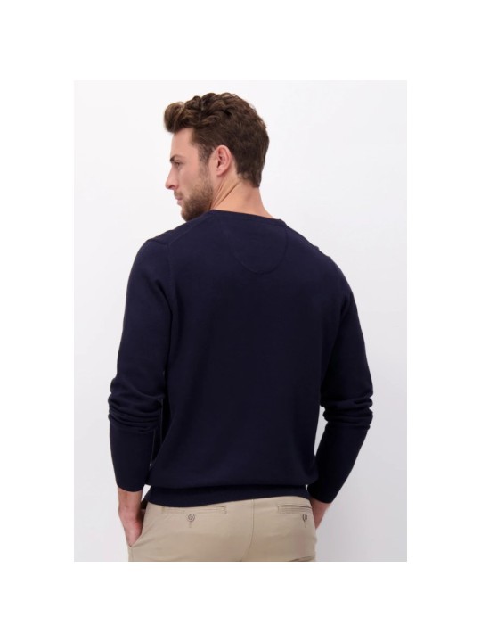Pull en maille fine col V Fynch-Hatton navy Pull en maille fine col V Fynch-Hatton navy