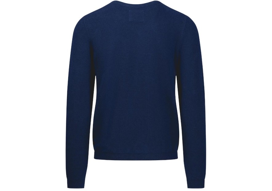 Pull col V Fynch-Hatton coton-cachemire navy