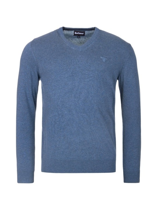 Pull coton Pima Barbour dark chambray Pull coton Pima Barbour dark chambray