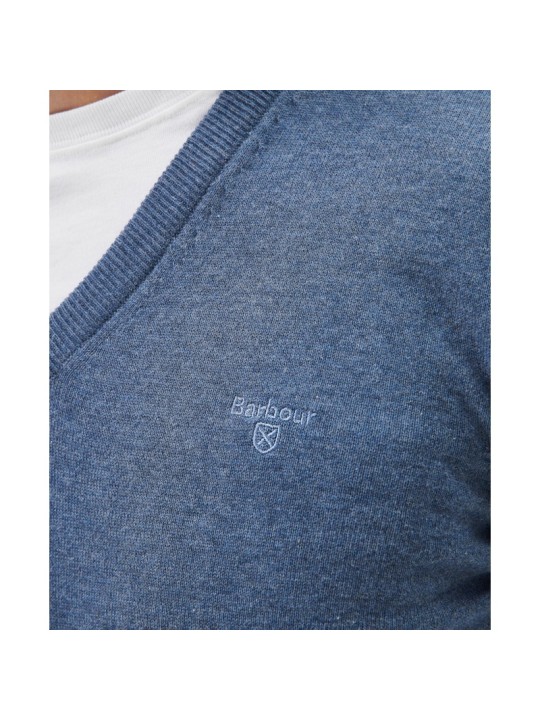 Pull coton Pima Barbour dark chambray Pull coton Pima Barbour dark chambray