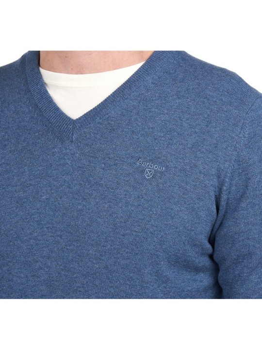 Pull coton Pima Barbour dark chambray Pull coton Pima Barbour dark chambray