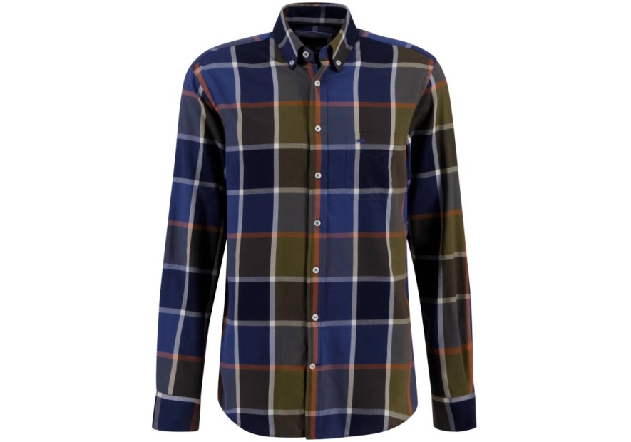 Chemise à carreaux Fynch-Hatton olive deep forest