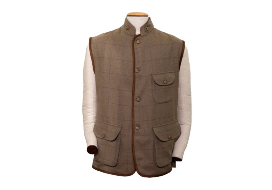 Gilet en tweed Lorenz Novasport Bleu et Rouge