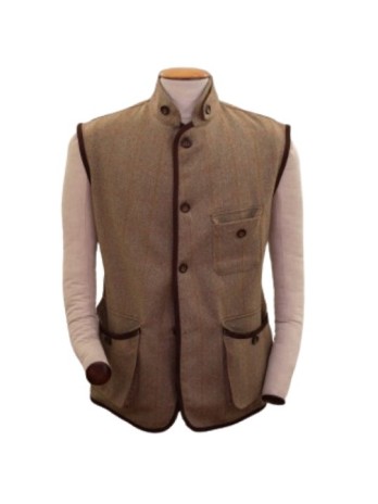 Gilet en tweed Lorenz Novasport Rouge et Orange