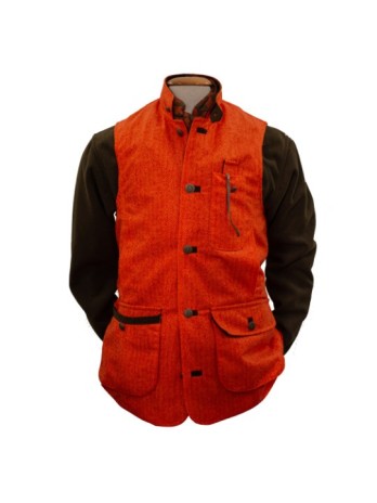 Gilet tweed orange exclusivité
