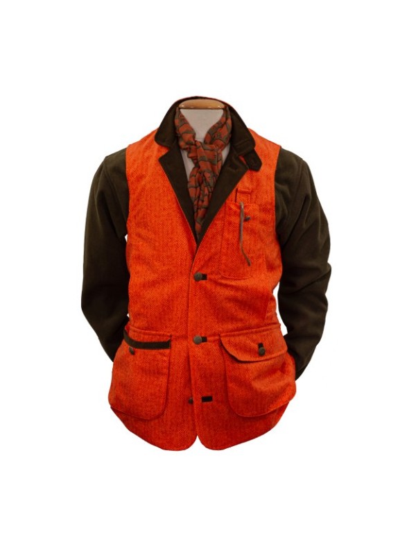 Gilet tweed orange exclusivité