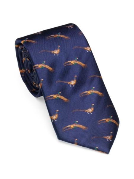 Cravate faisan Laksen marine