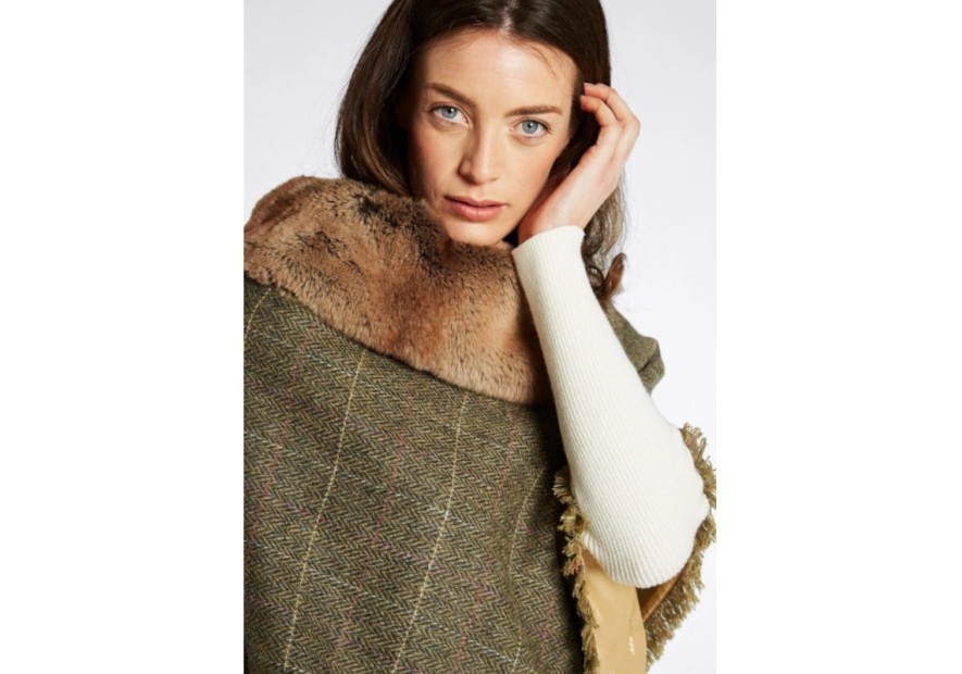 Poncho en tweed Dubarry Silverfir- Thistle